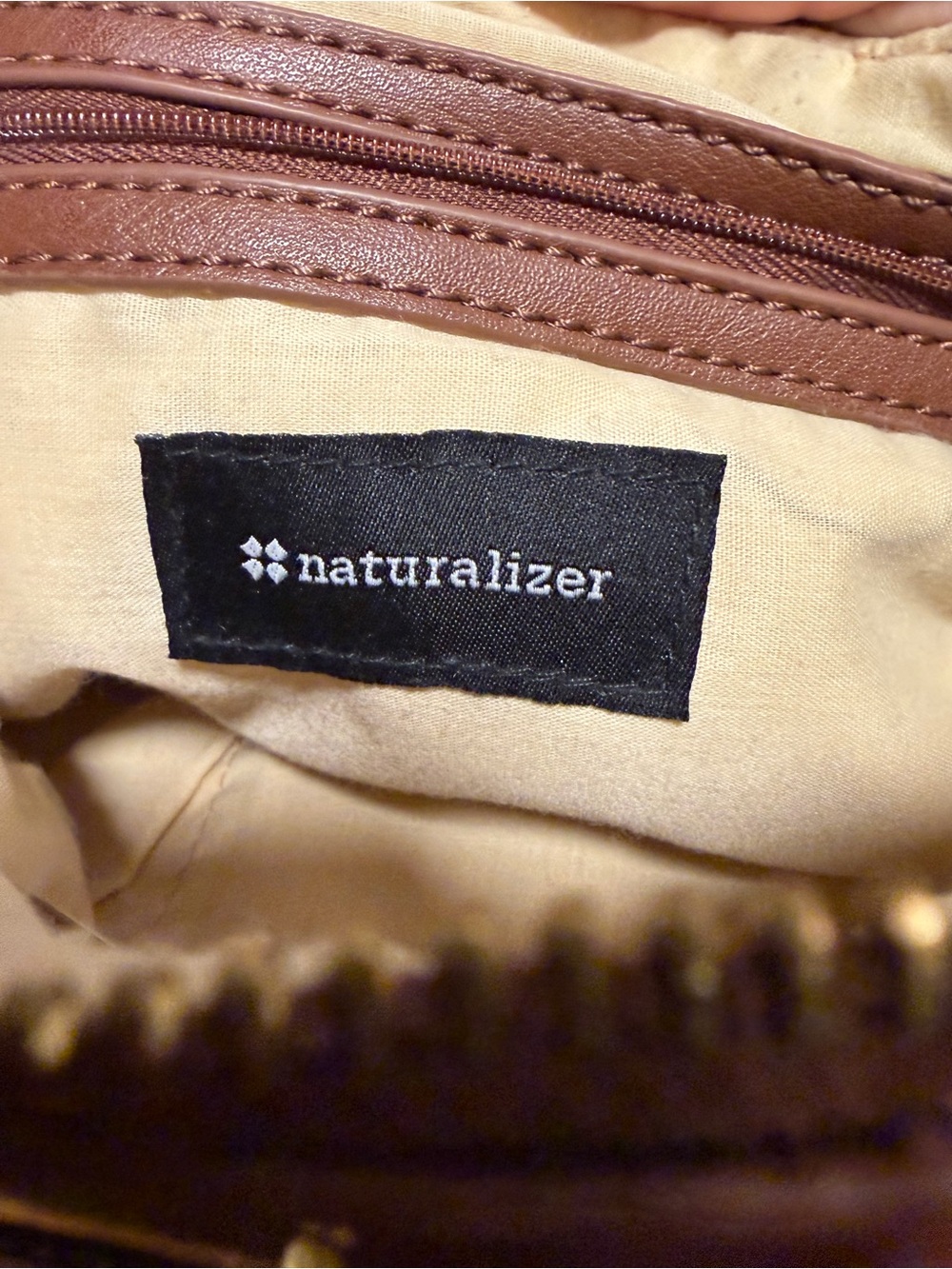 Naturalizer Beige Nylon Crossbody Bag with Gold Hardware - Picture 7 of 8